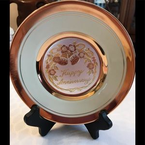 Small Chokin Happy Anniversary plate with stand